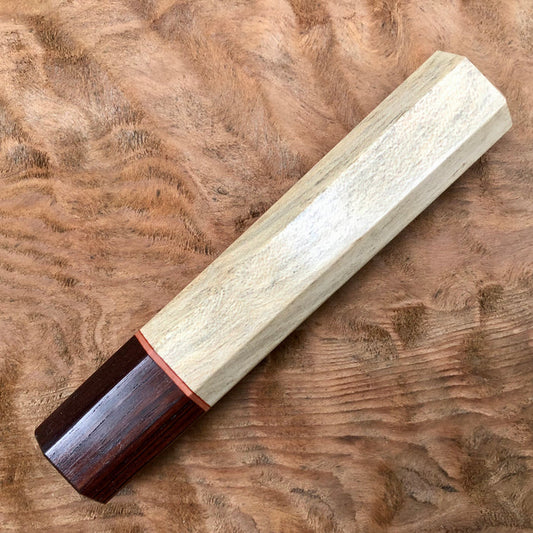Custom Japanese Knife handle (wa handle) for 165-210mm : American Holly and Rosewood