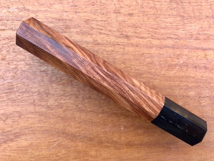 Custom Japanese Knife handle (wa handle)  for 210mm  - Curly Honduran Rosewood and horn