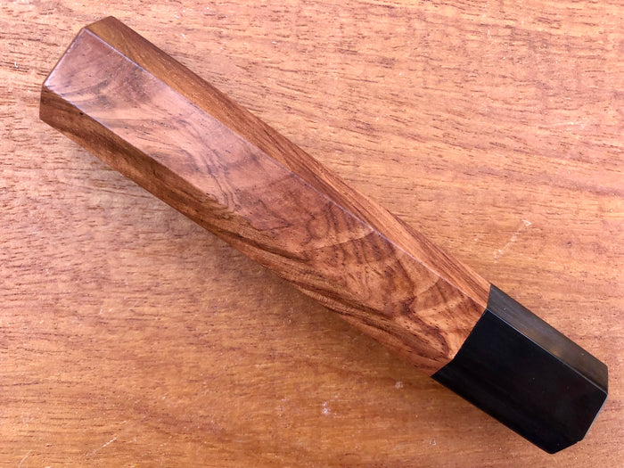 Custom Japanese Knife handle (wa handle)  for 210mm  - Curly Honduran Rosewood and horn