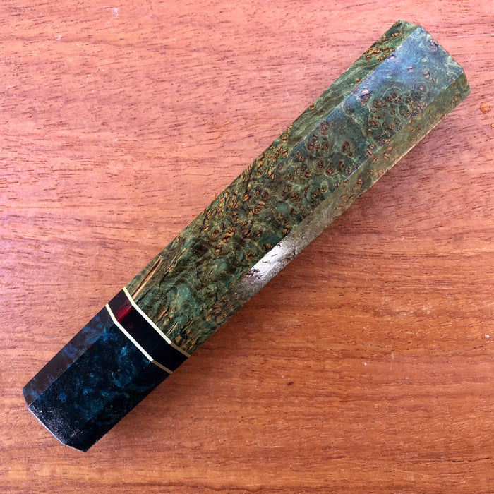 Custom Japanese Knife handle (wa handle)  for 240mm - Black Ash and maple burl