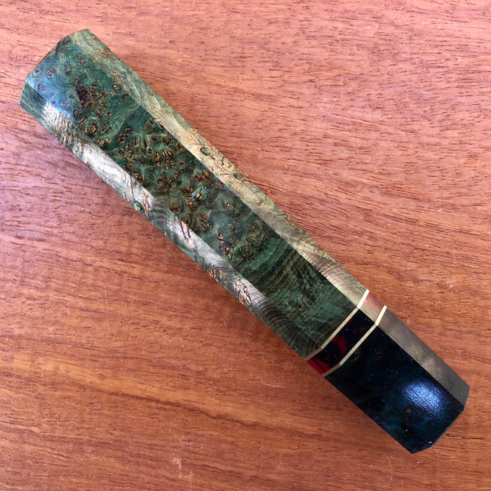 Custom Japanese Knife handle (wa handle)  for 240mm - Black Ash and maple burl