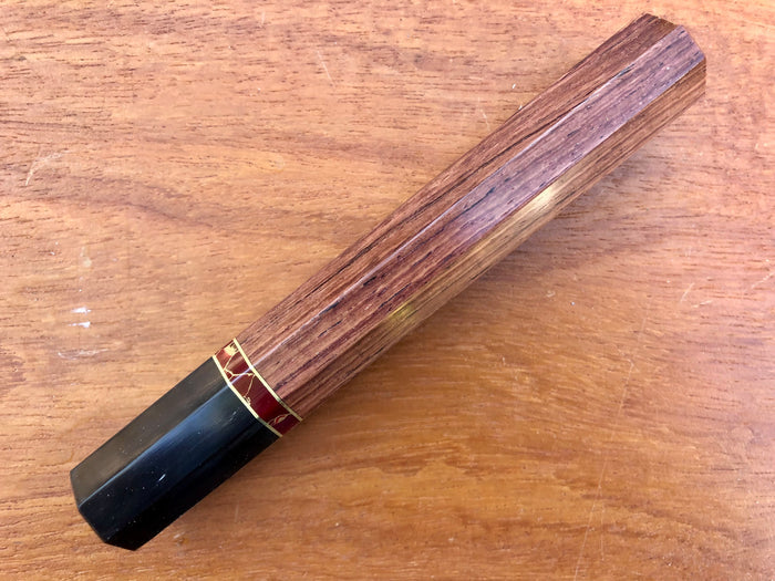 Custom Japanese Knife handle (wa handle)  for 240mm - Honduran Rosewood, stone and horn