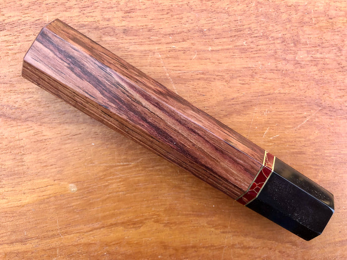 Custom Japanese Knife handle (wa handle)  for 240mm - Honduran Rosewood, stone and horn