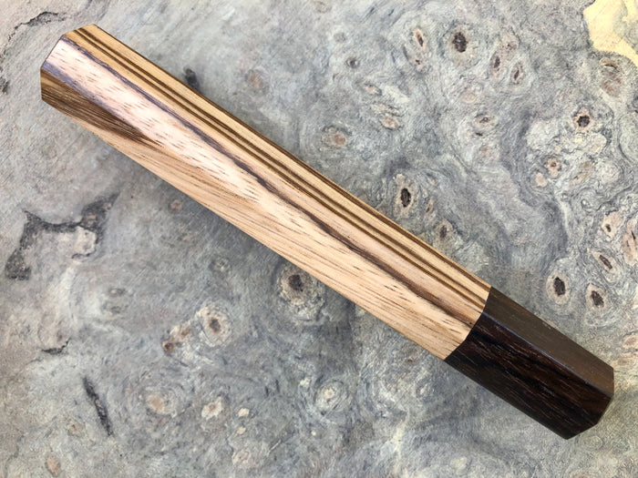 Custom Japanese Knife handle (wa handle)  for 240mm - Zebrawood and Ziricote