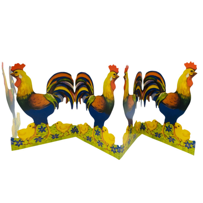 Cutout Easter rooster & chicks