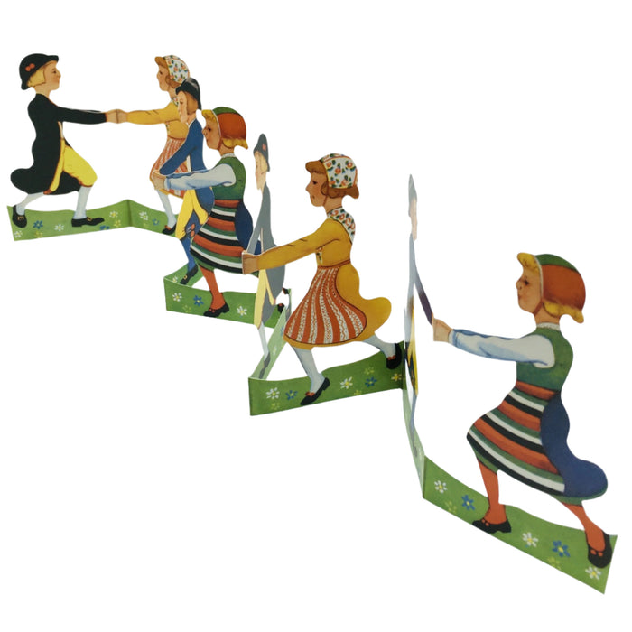 Cutout Folk Dancing Children