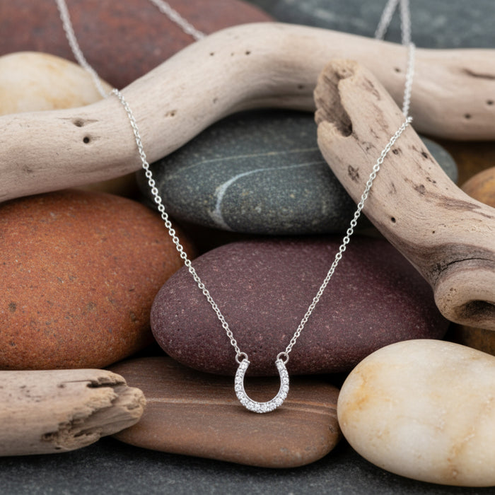 cz horseshoe necklace