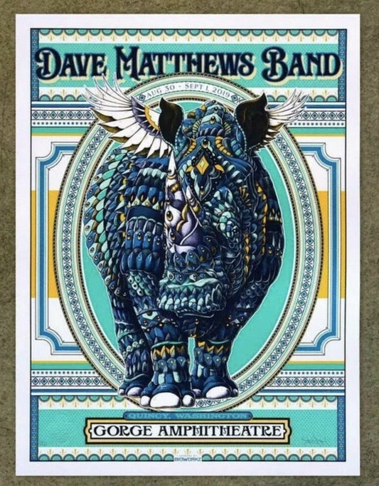 Dave Matthews Band Quincy 2019 by BioWorkz, 18" x 24" Screen Print
