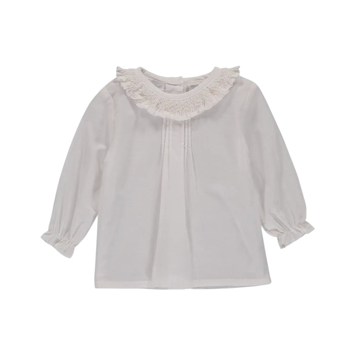 Delilah White Smocked Shirt