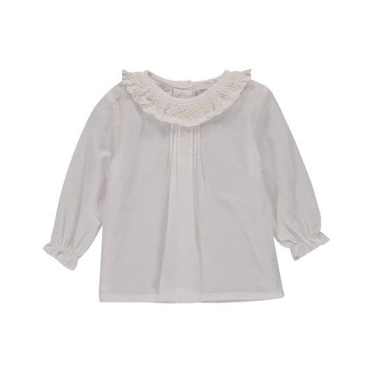 Delilah White Smocked Shirt