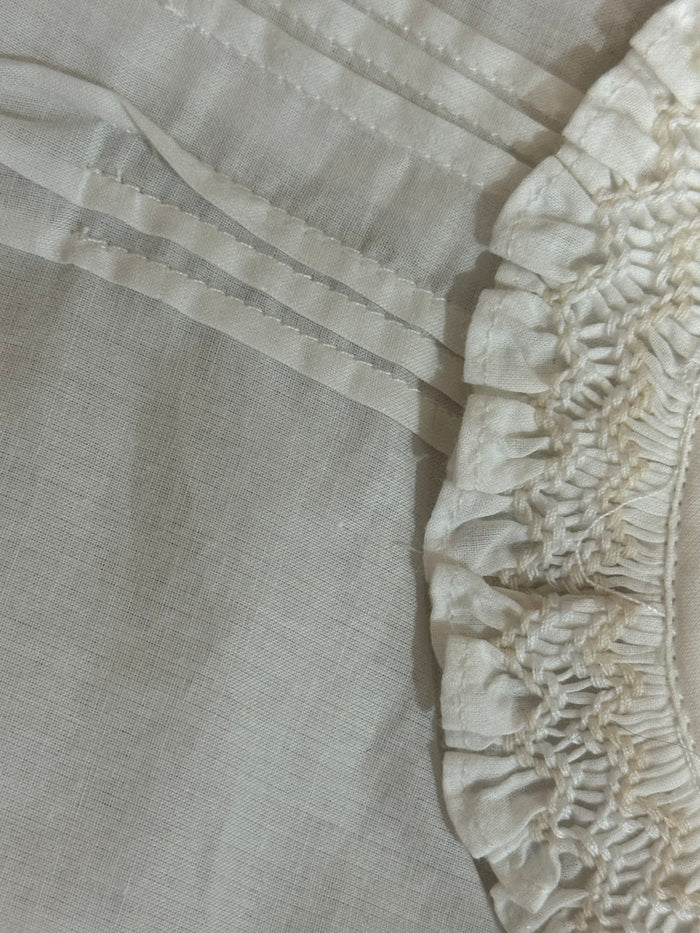 Delilah White Smocked Shirt