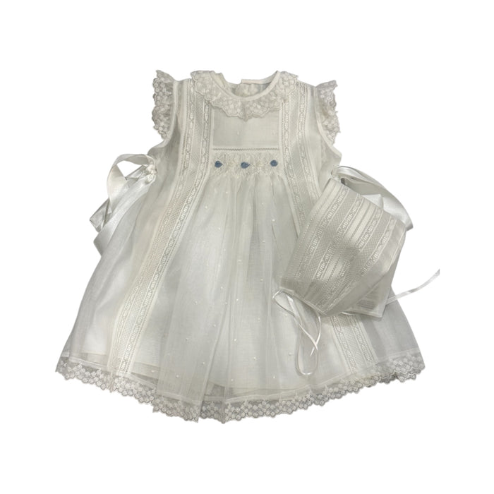 Diane Luxe Off White 2-piece Handsmocked Dress