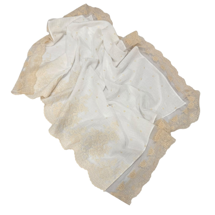 Dominique Linen Blanket Ivory