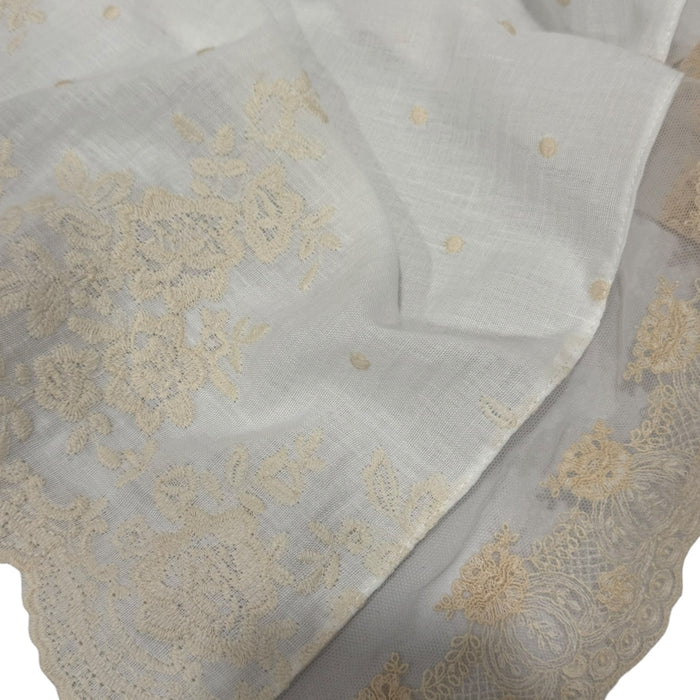 Dominique Linen Blanket Ivory