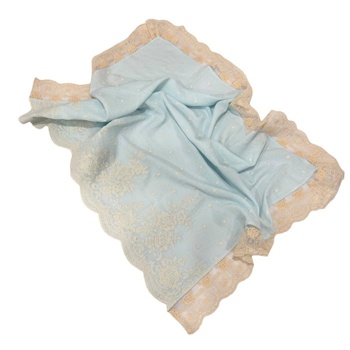 Dominique Linen Blanket Light Blue