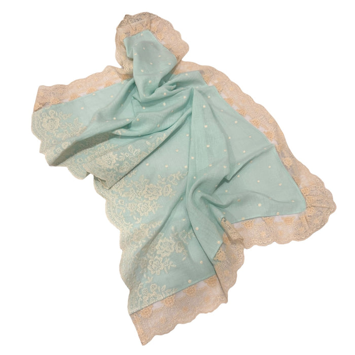 Dominique Linen Blanket Seafoam Green