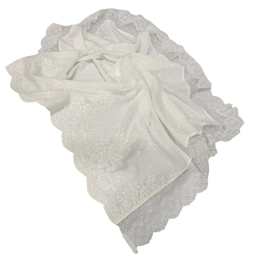 Dominique Linen Blanket White