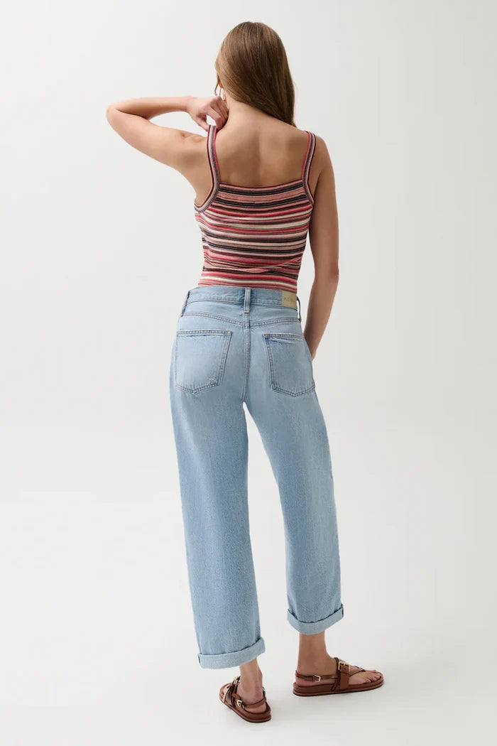 Donny Rolled Hem Boyfriend Jeans - Old Blue