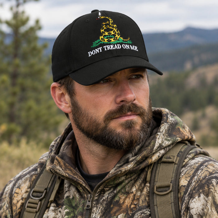 dont tread on me bibbed hat black