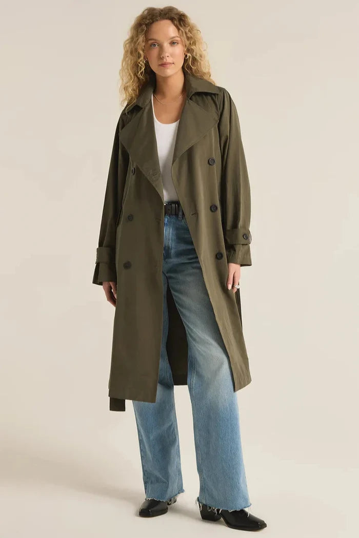 Dorian Trench Coat - Grape Leaf