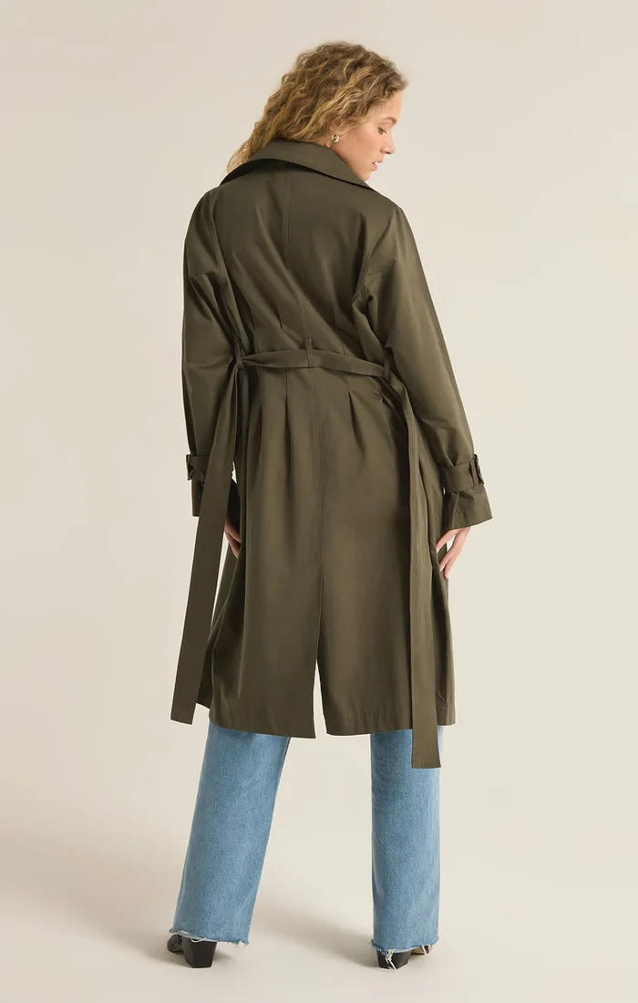 Dorian Trench Coat - Grape Leaf