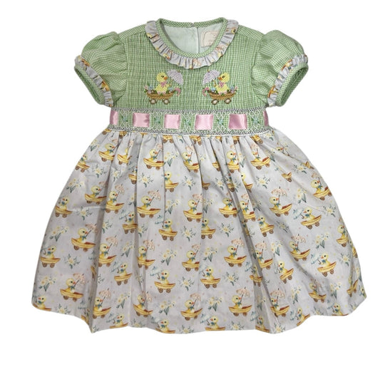 Easter Ducklings Galore Handsmocked Girl Dress