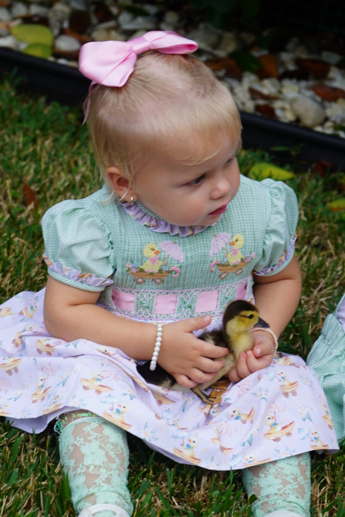 Easter Ducklings Galore Handsmocked Girl Dress