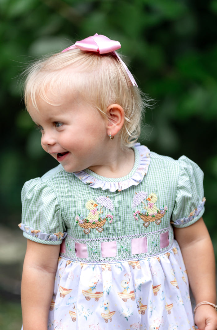 Easter Ducklings Galore Handsmocked Girl Dress