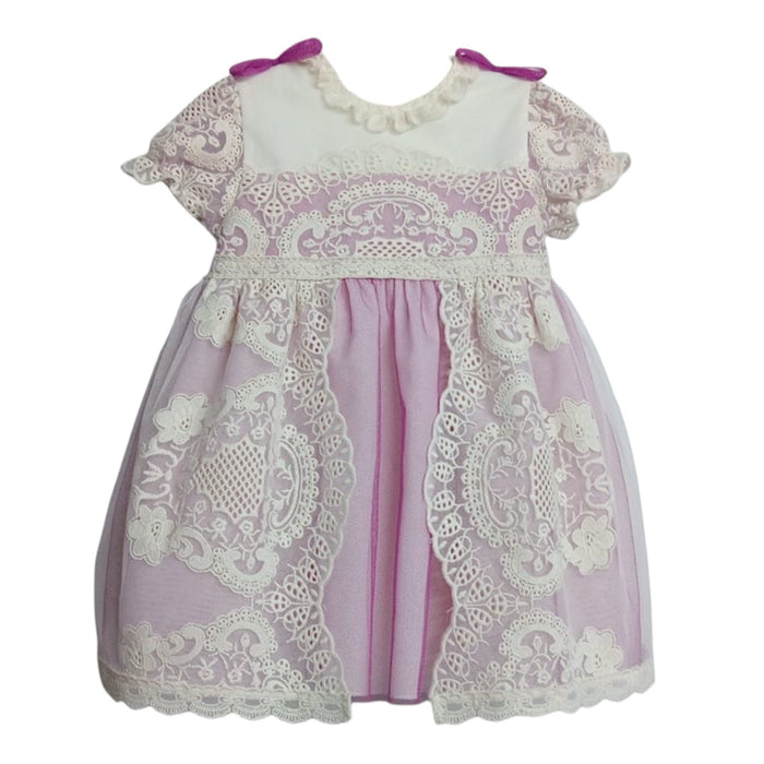 Edwarda Torre Lace Magenta Girl Dress
