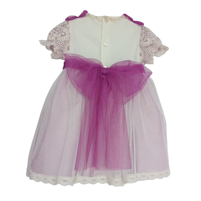 Edwarda Torre Lace Magenta Girl Dress