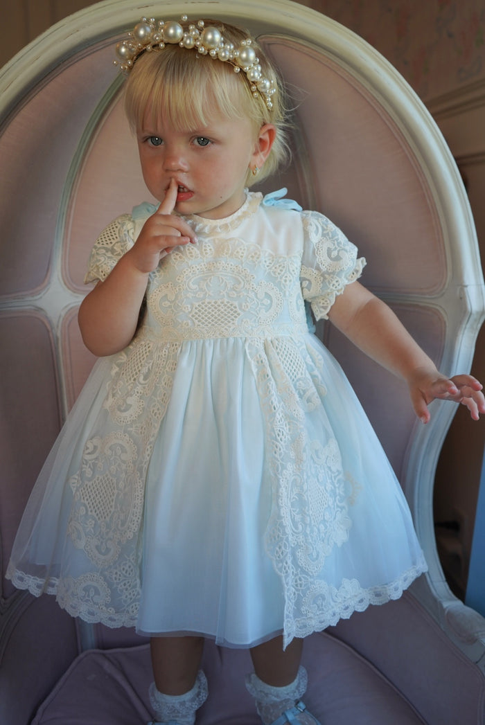 Edwarda Tower Light Blue Lace Girl Dress