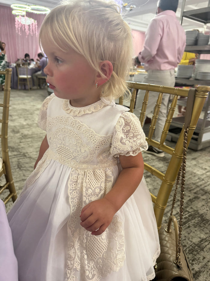 Edwarda Tower White Lace Girl Dress