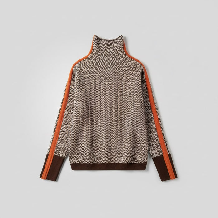 Elara | Turtleneck with Contrasting Stripes