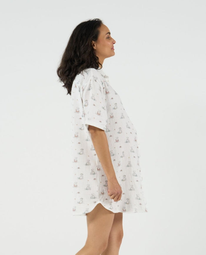 Elinor Maternity and Nursing Nightdress – Multicolour