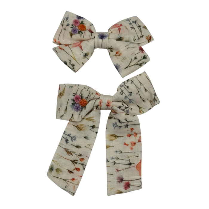 Elsa Wildflower Handembroidered Bow