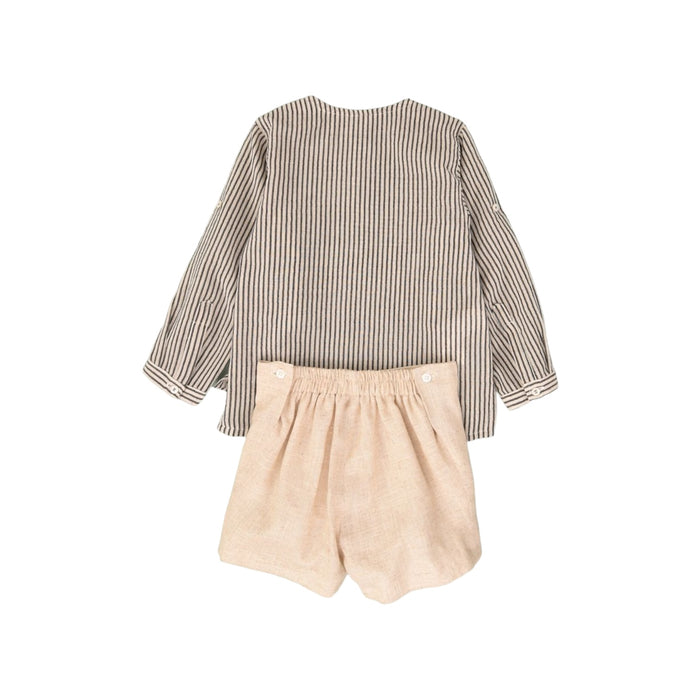 Erick Black and Beige Long Sleeve 2-Piece Boy Set