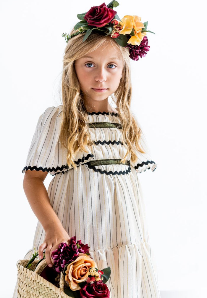 Ericka Beige and Black Girl Dress