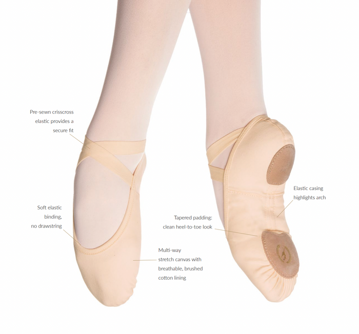 Eurotard Adult Assemblé Split Sole Canvas Ballet Shoes