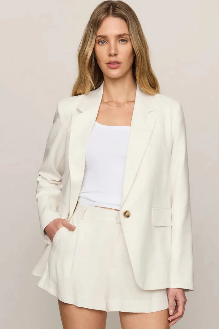 Evan Linen Blazer - Cloud