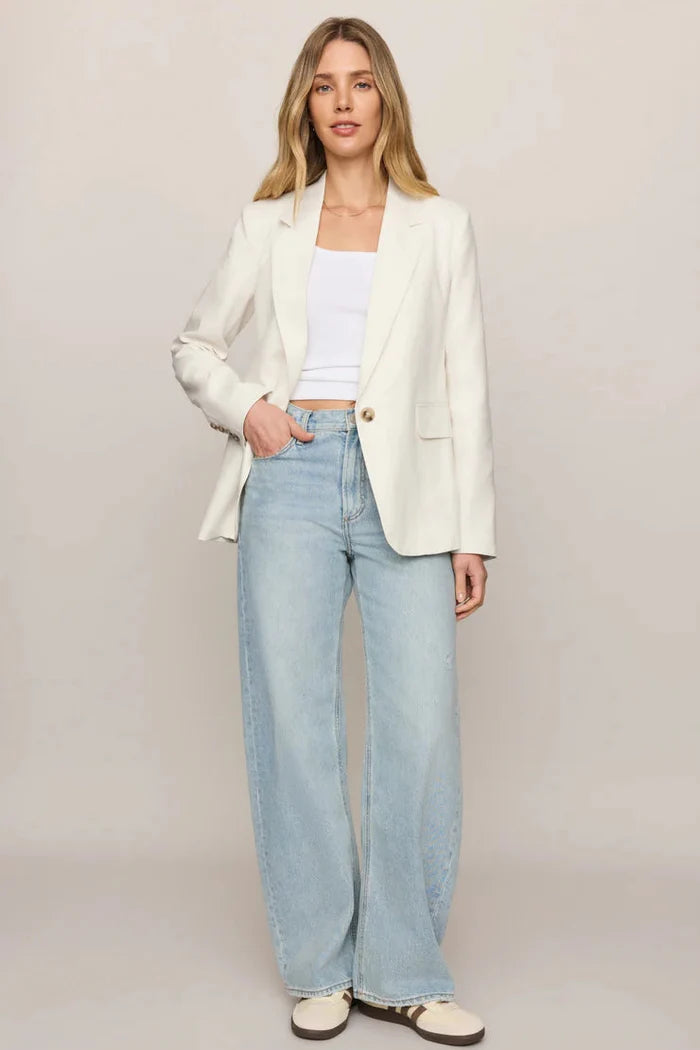 Evan Linen Blazer - Cloud