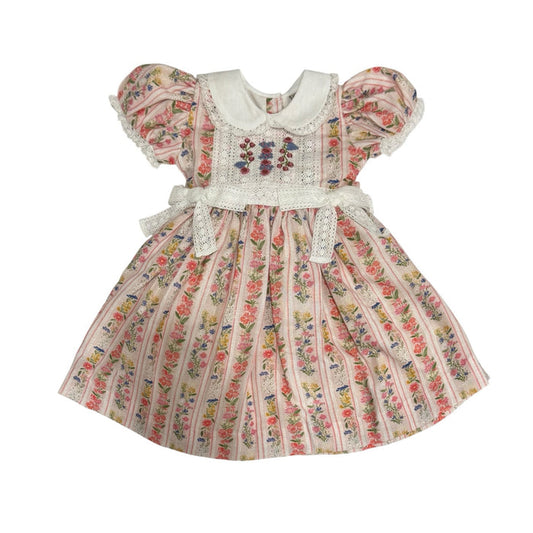 Evie Red Floral Handembroidered Dress