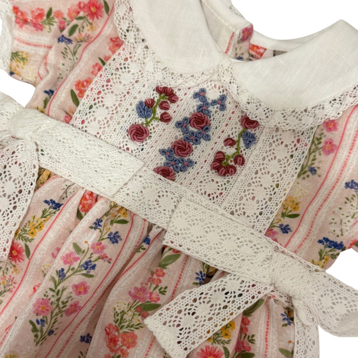 Evie Red Floral Handembroidered Dress