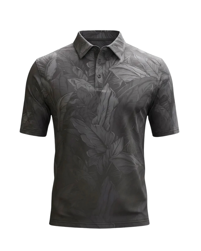 "Faded" Black Ombre - OGA Men's Polo - Black / Charcoal