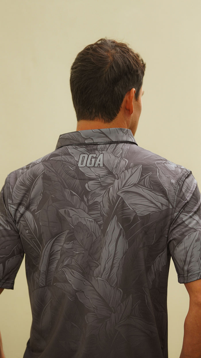 "Faded" Black Ombre - OGA Men's Polo - Black / Charcoal
