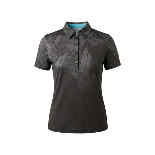 "Faded" Black Ombre - OGA Women's Polo - Black / Charcoal