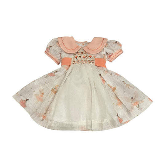Fairies Linen and Organza Handsmocked Girl Dress