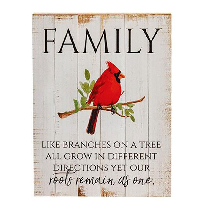 family cardinal block sign
