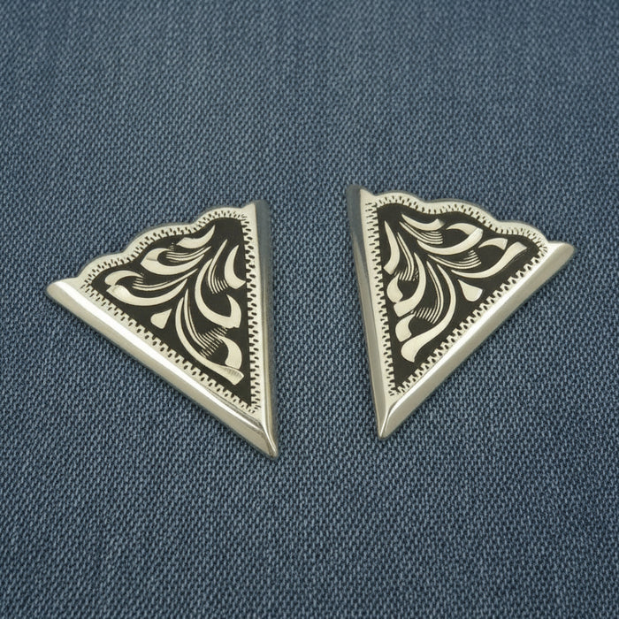 fancy german silver collar tips