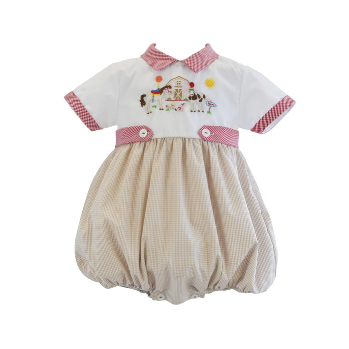 Farm Animals French Knot Boy Bubble