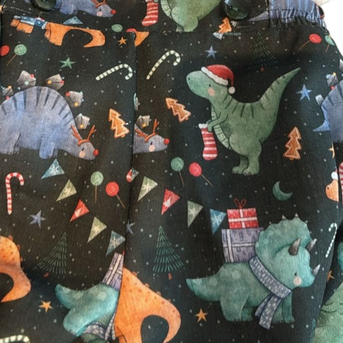 Festive Dino Chic Boy Embroidered 2-PC set
